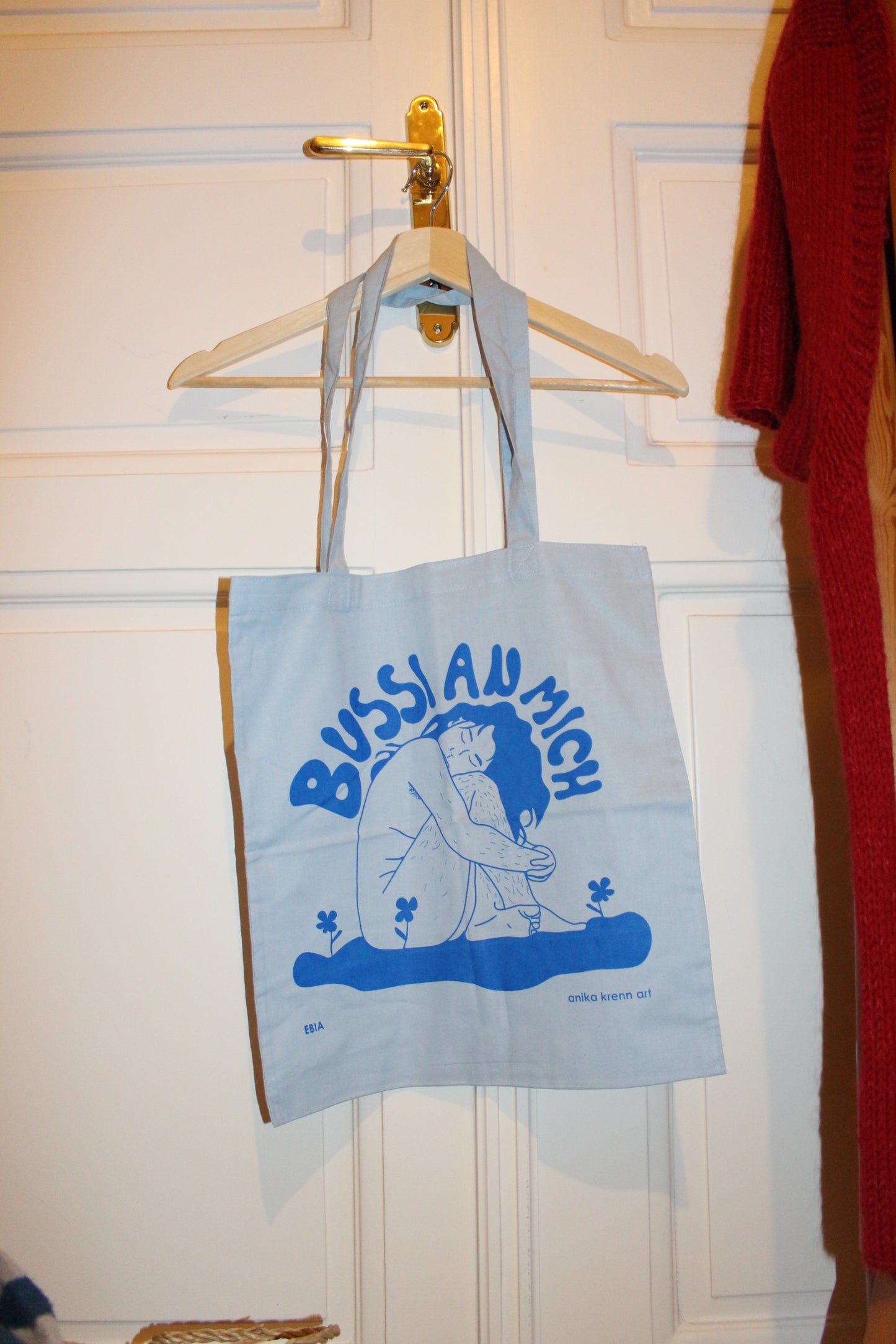 Totebag Blau - Bussi an mich