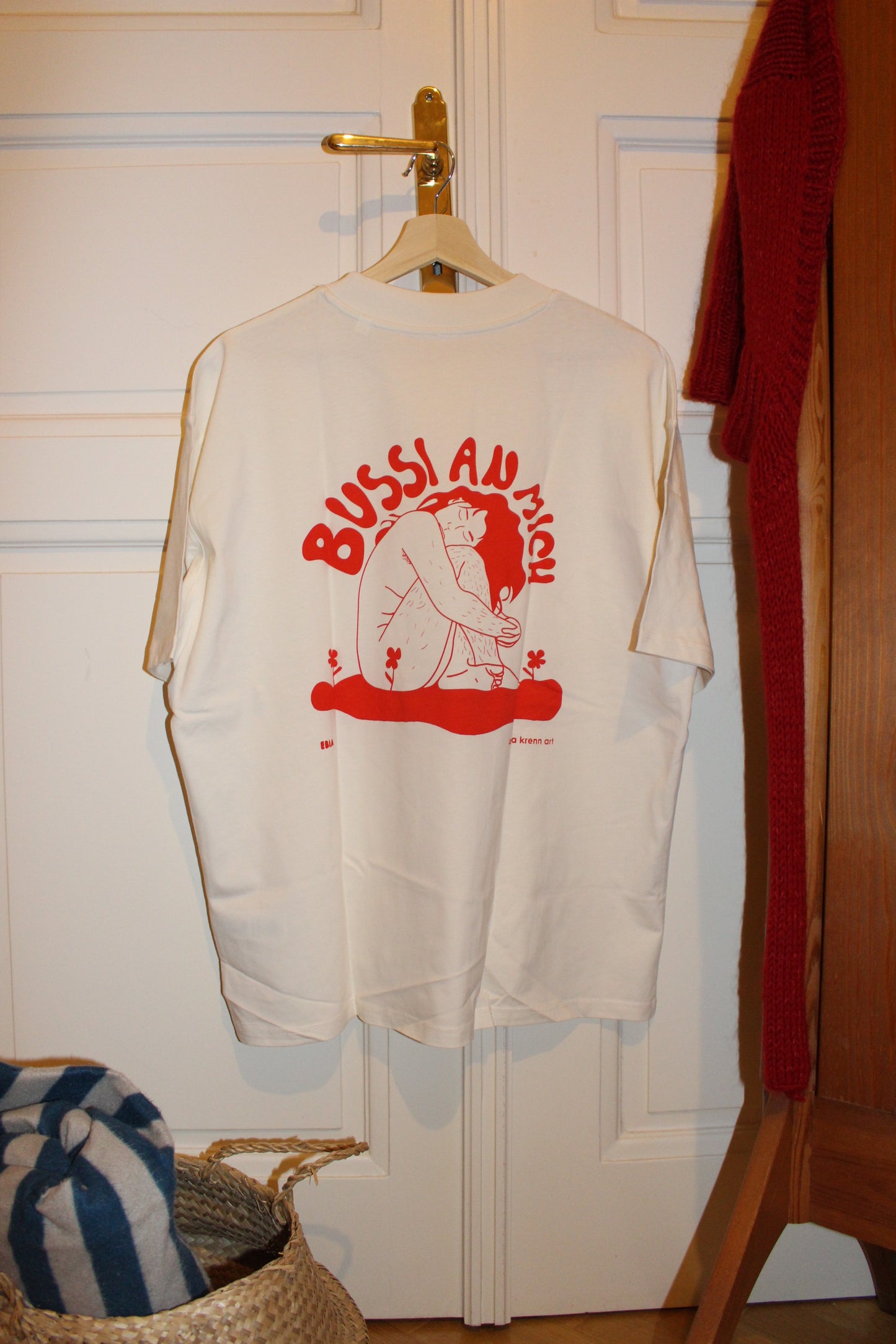 Unisex Oversized T-Shirt Creme - Bussi an mich