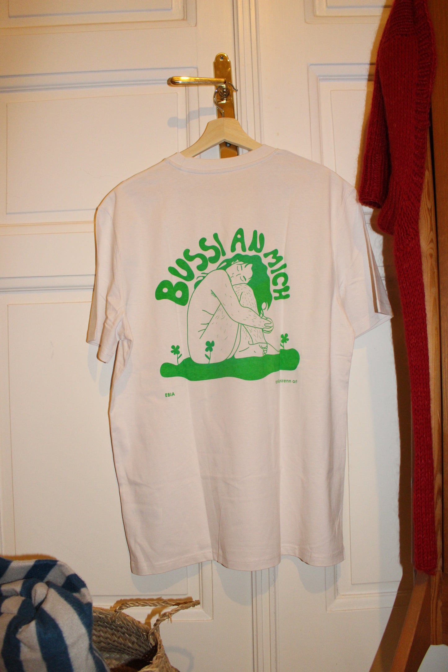 Unisex Normal Fit T-Shirt Creme - Bussi an mich