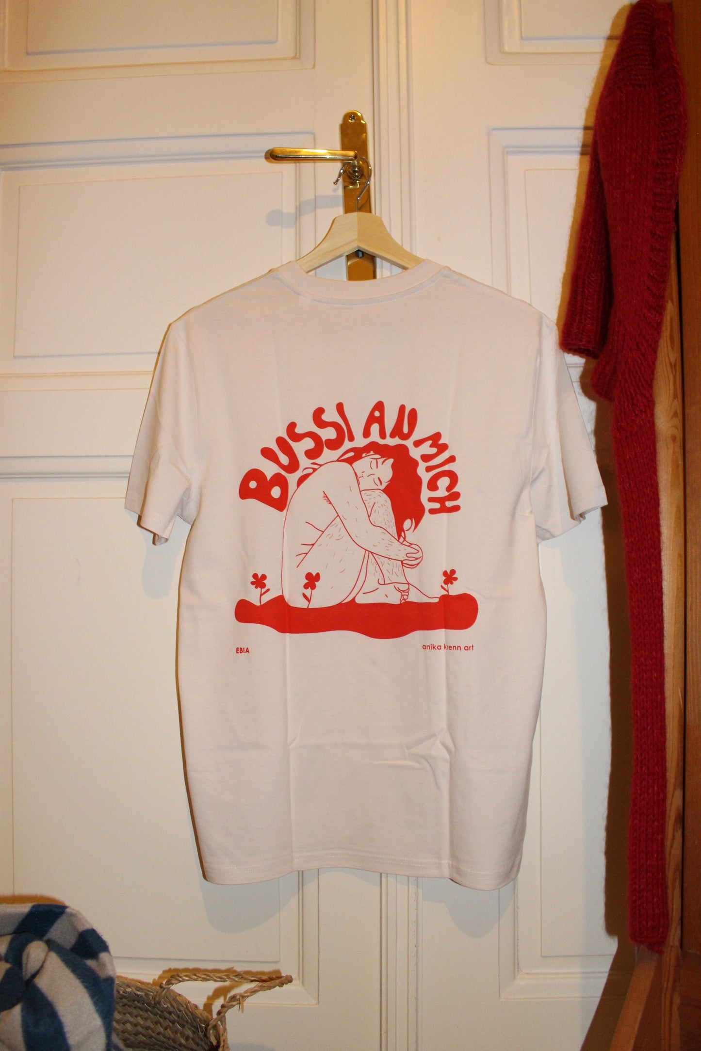 Unisex Normal Fit T-Shirt Creme - Bussi an mich